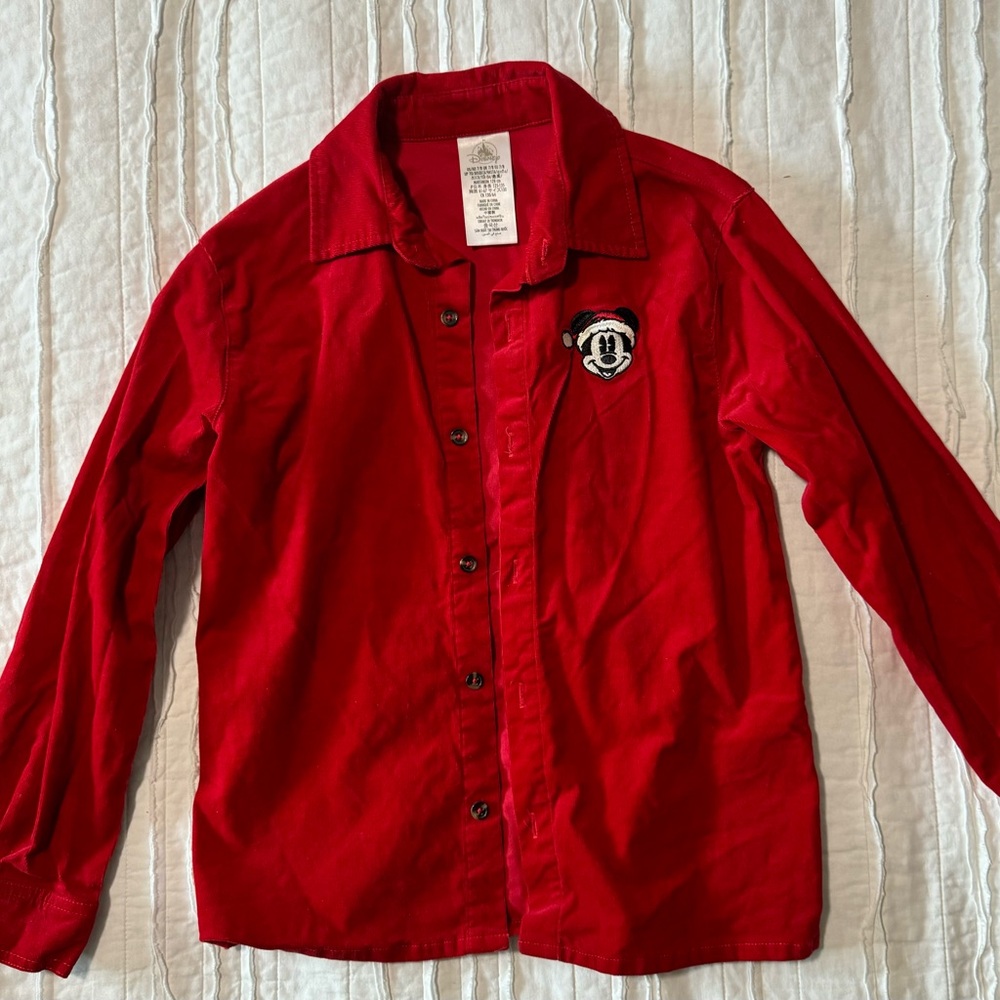 Disney Red Kids Shirt with Embroidered Logo
